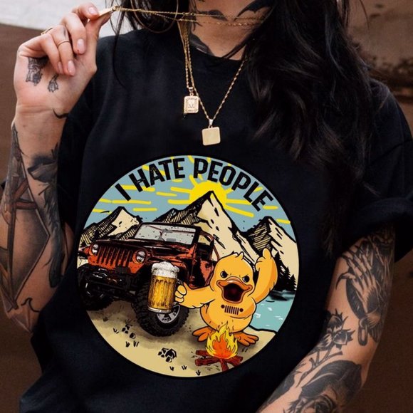 Gildan Other - Jeep Duck T Shirt I Hate People, Gift For Jeep Lovers, Jeep Shirt For Men